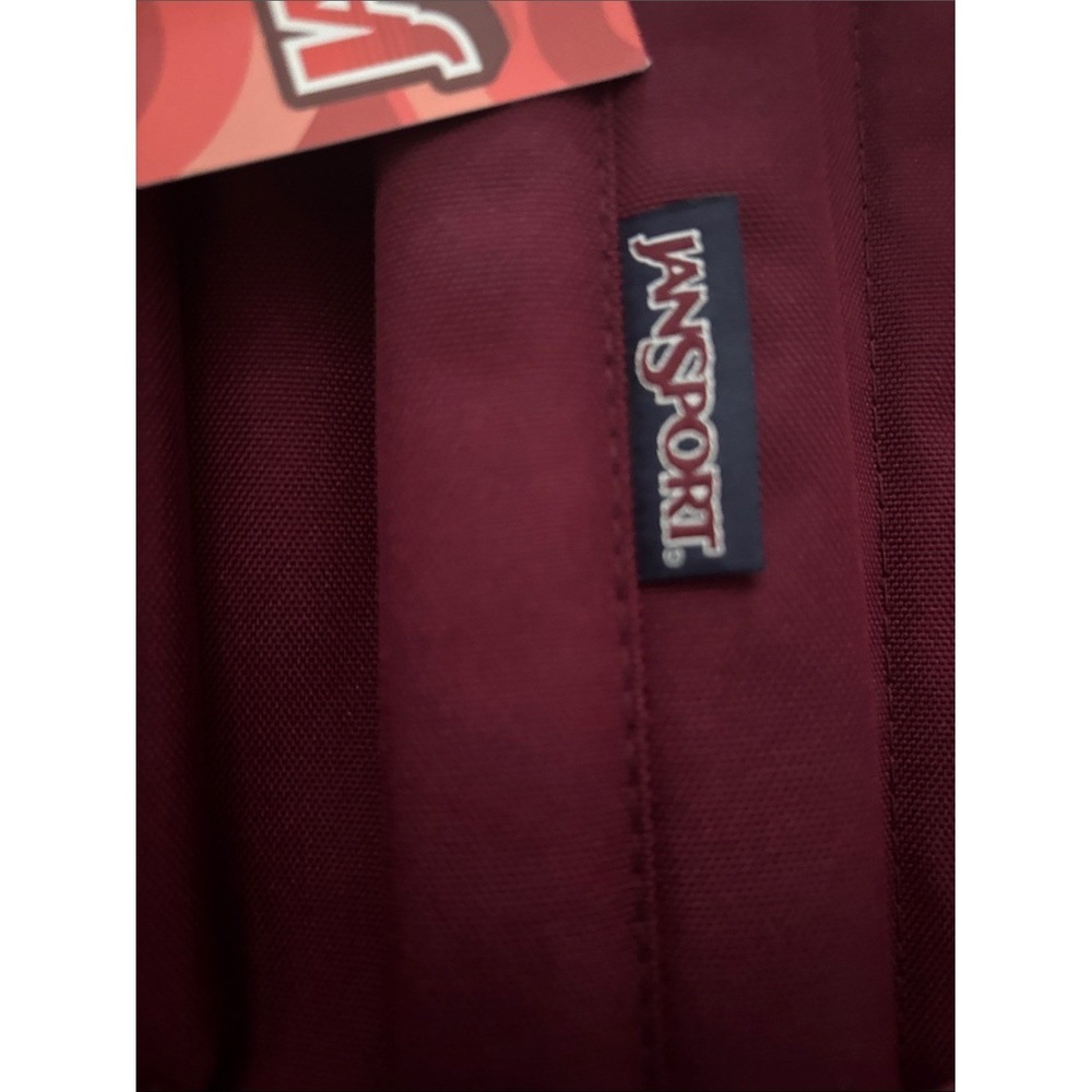Jansport Maroon Cross Town Backpack Plus Laptop Sleeve 15" School Travel NEW - Picture 16 of 16
